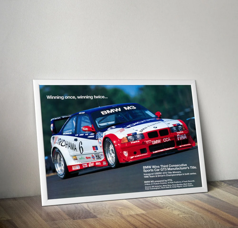 BMW E 36 M3 PTG WINNIG ONCE POSTER