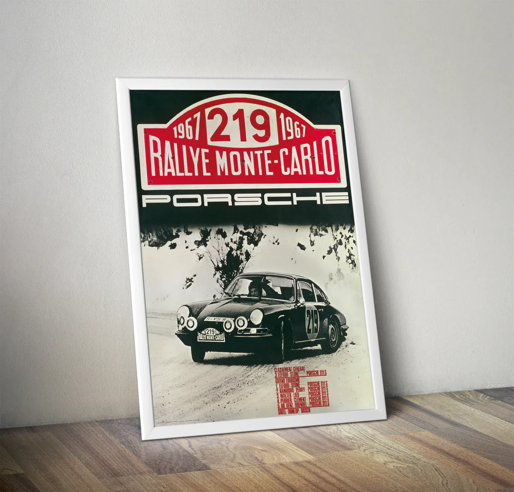 RALLY MONTE CARLO 1967 PORSCHE POSTER